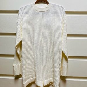 Mock Neck Romper Sweater in Cream by WeWoreWhat